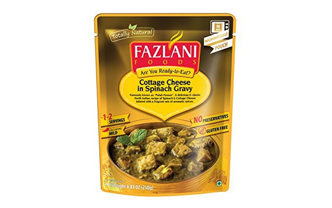 Fazlani Foods Cottage Cheese in Spinach Gravy (Palak Paneer)   Pouch  250 grams